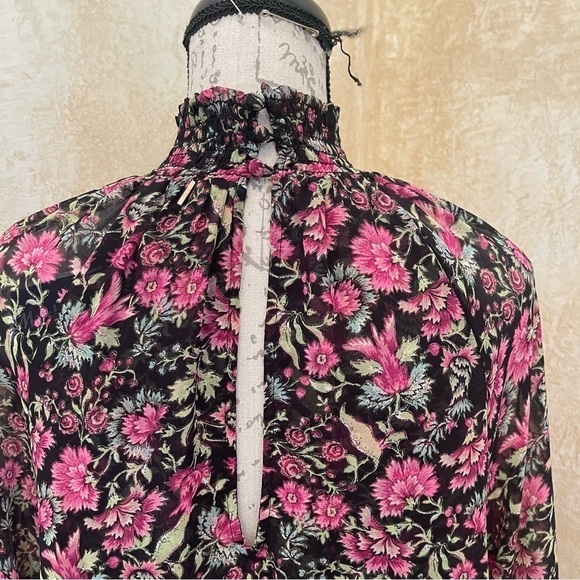 MISA Los Angeles Saint Floral Dress Belted Chiffon Mini Dress Small - Picture 11 of 17